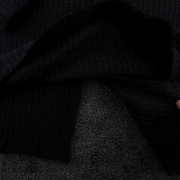 NWT Free People Black Sweater Wrap Medium Oversized Cotton Textured Cowl Neck - Picture 13 of 16